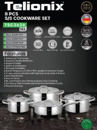 سرویس قابلمه 8 تکه استیل تلیونیکس مدل TSC3626
